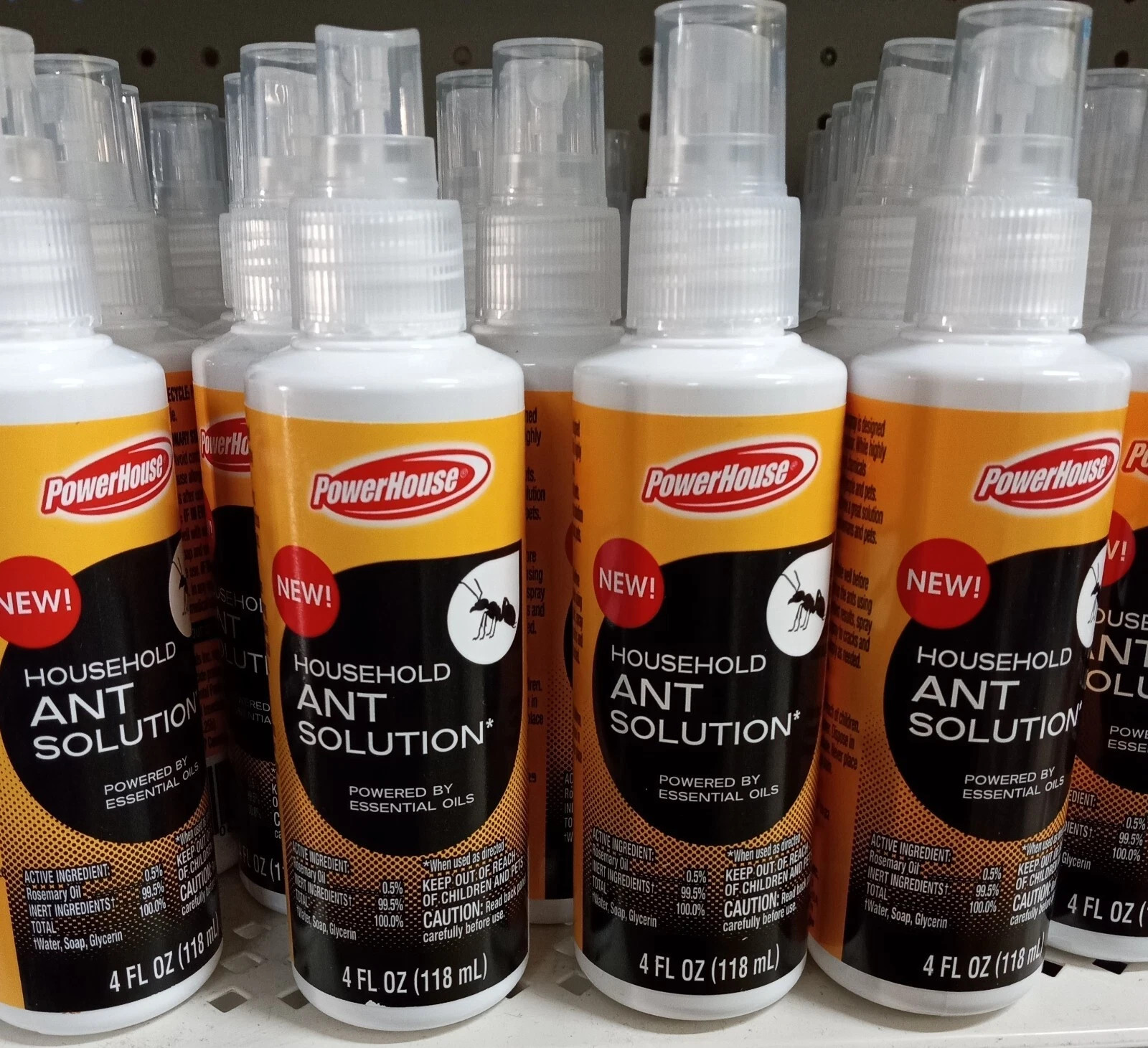 6 PACK- PowerHouse Household Antt Solution Spray Powered By Essential Oils 4 oz.