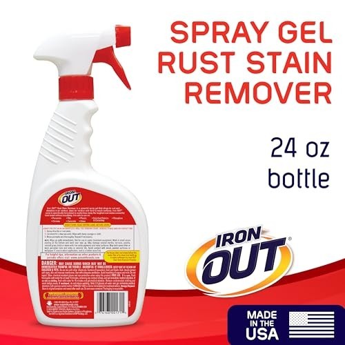 Iron OUT Spray Gel Rust Stain Remover, Remove and Prevent Rust Stains in white 1