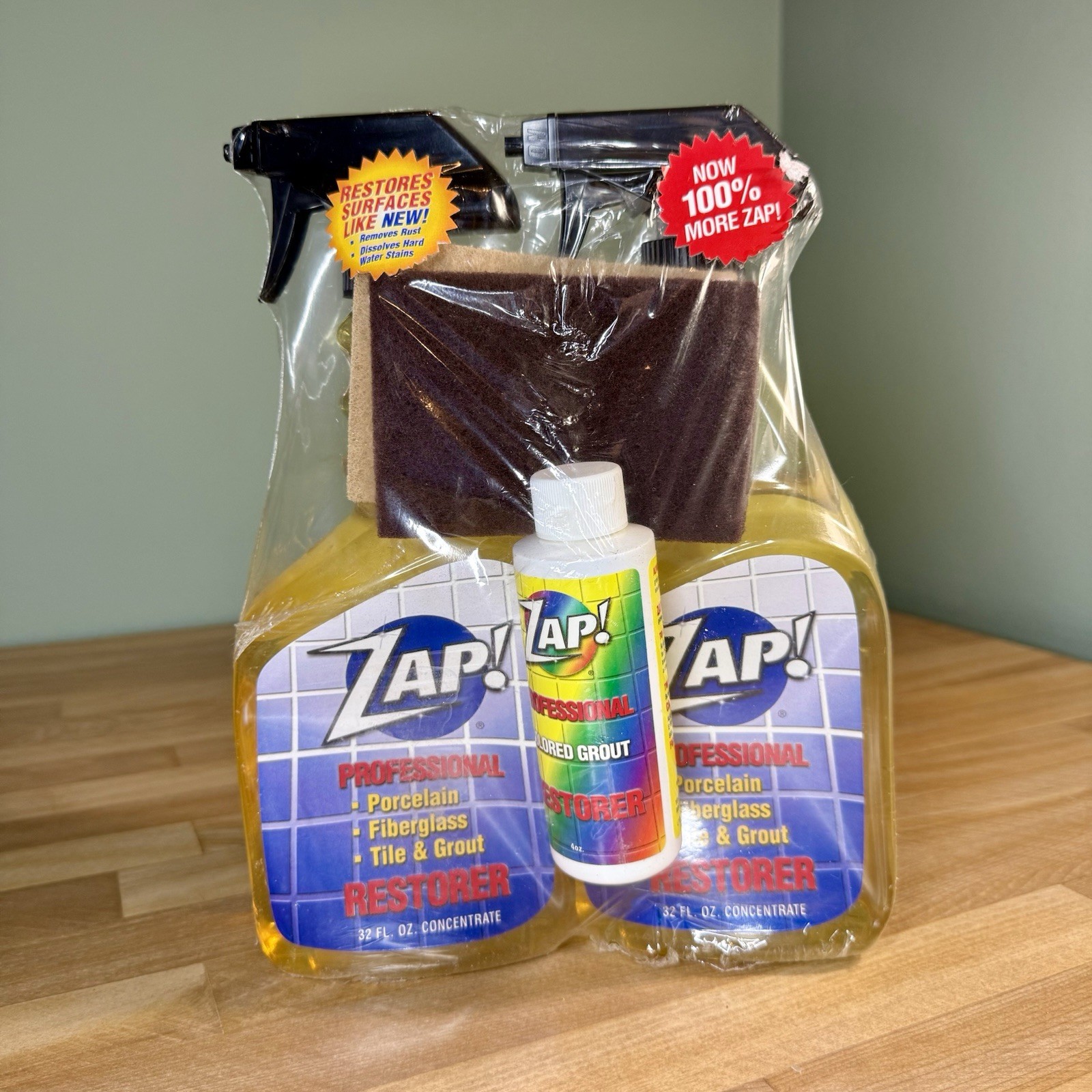 ZAP! Professional Porcelain Fiberglass Tile Grout Restorer 32 oz Lot Of 2 Spray