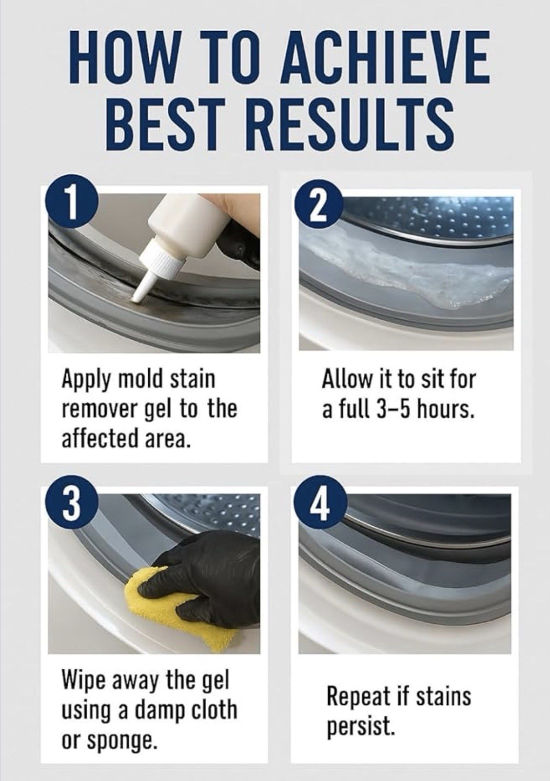 Mold Stain Remover Gel Cleaner -Heavy Duty Stain Cleaner for Front Loader Wash