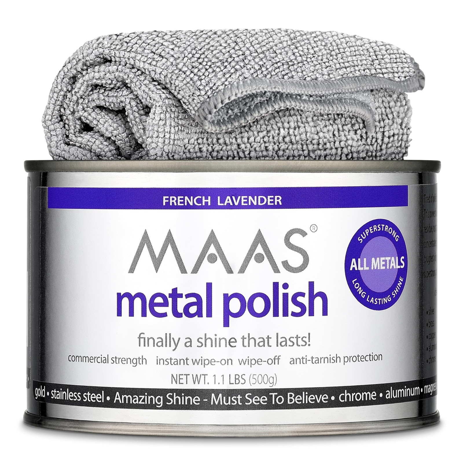 Universal Metal Polish 1.1lb Can with Free Cloth – Clean Protect All Metals