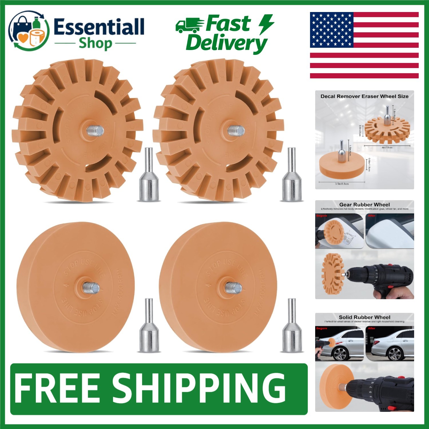 Complete 4-Piece Rubber Decal Removal Kit – Precision Cleaning Without Damage