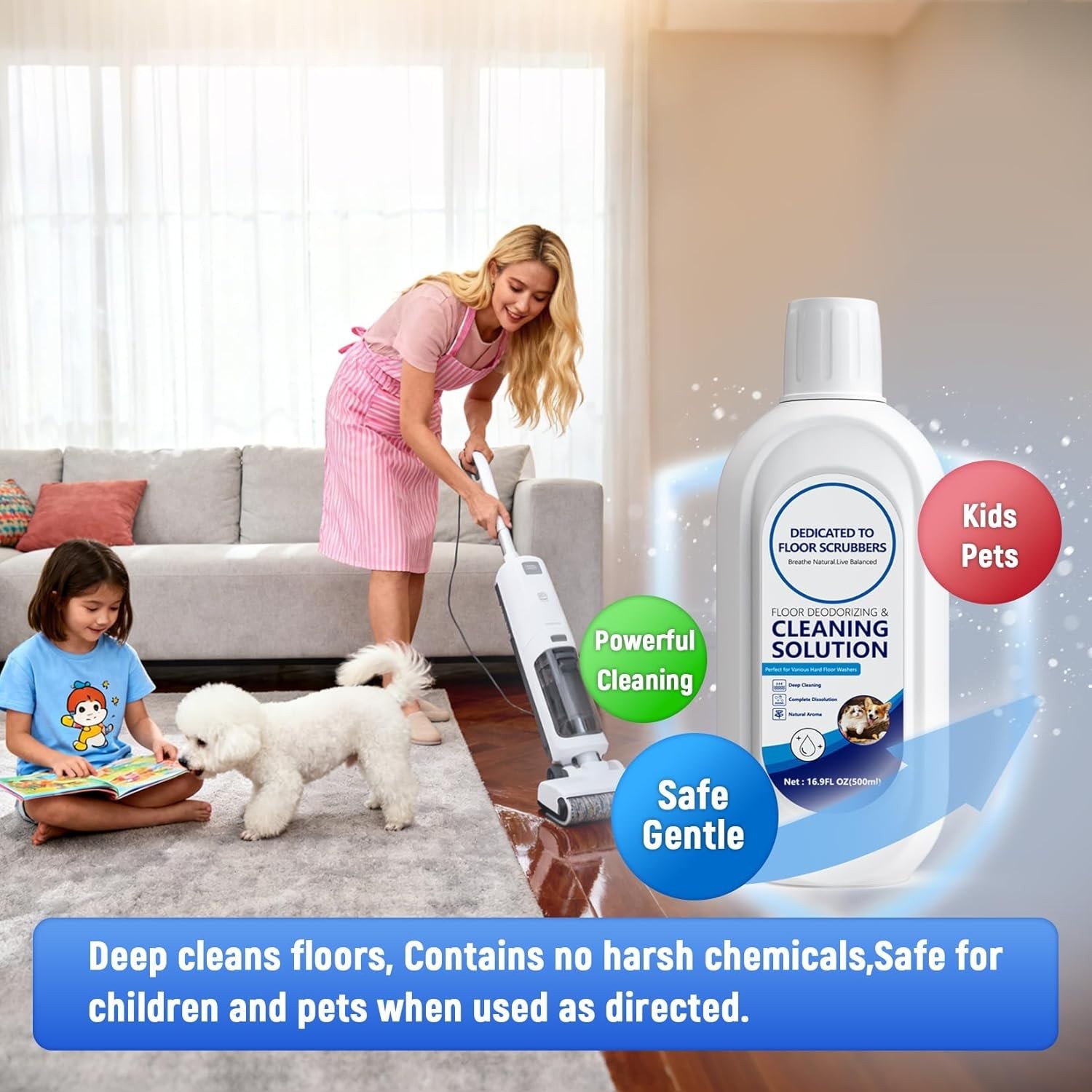 5 Bottle Multi-Surface Floor Cleaning Solution Compatible with Tineco iFLOOR 2/3