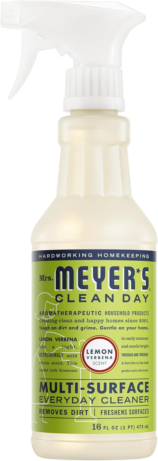 MRS. MEYER’S CLEAN DAY Multi-Surface Everyday Cleaner, Lemon Verbena Scent, 16 F