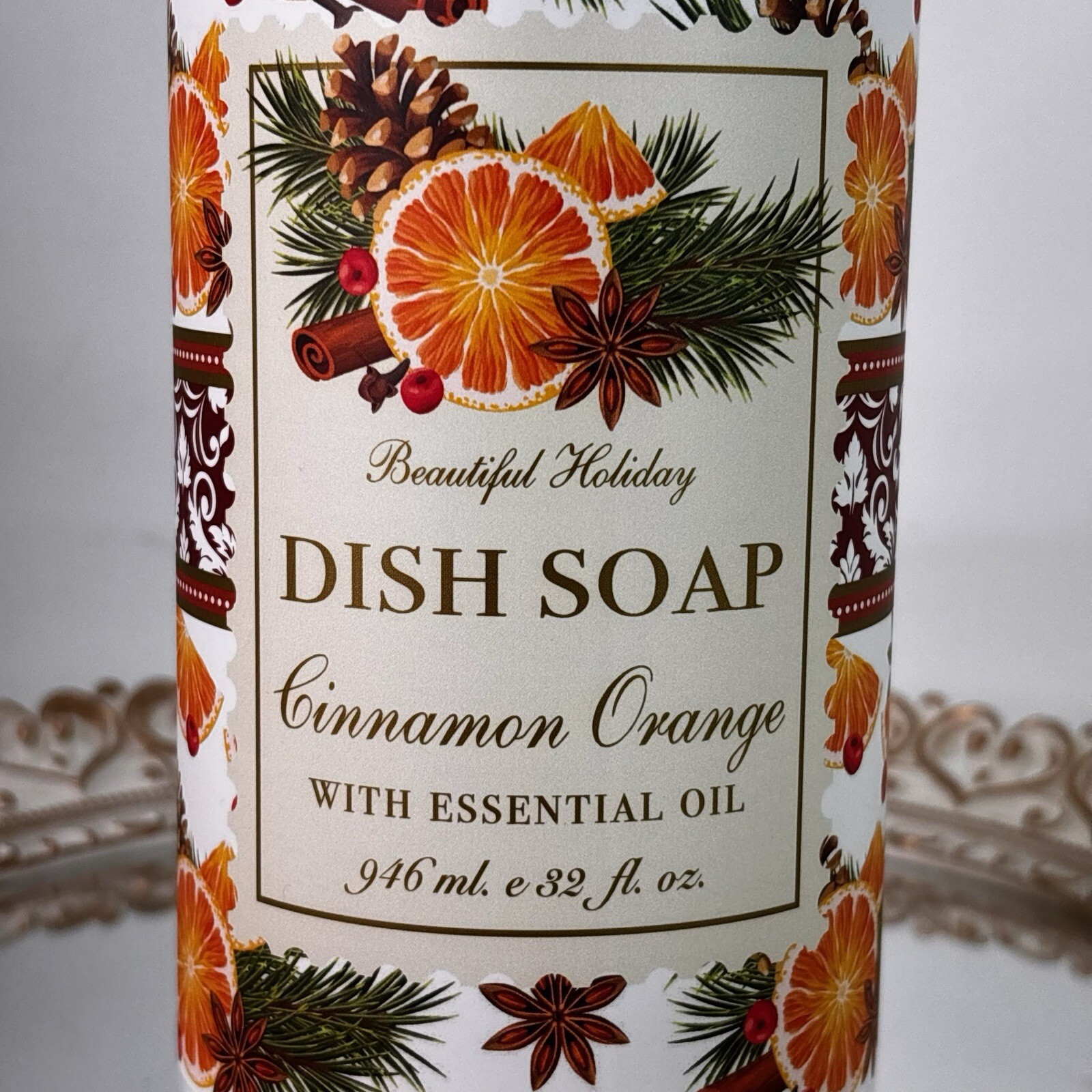 Home & Body Co. ~ Cinnamon Orange Dish Soap with Essential Oil 32 fl oz