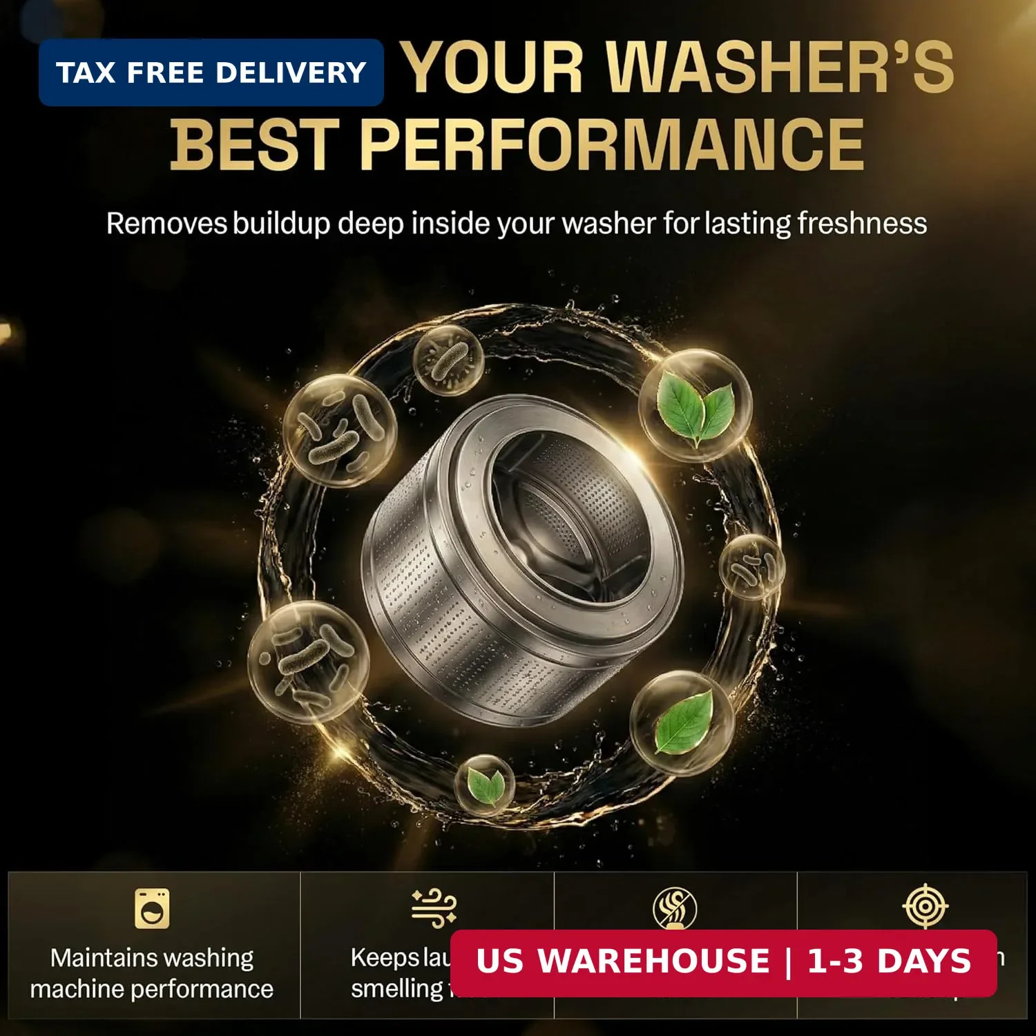 Washing Machine Cleaner Tablets | 24 Pack | Ultra Deep Clean | Eliminates Odors