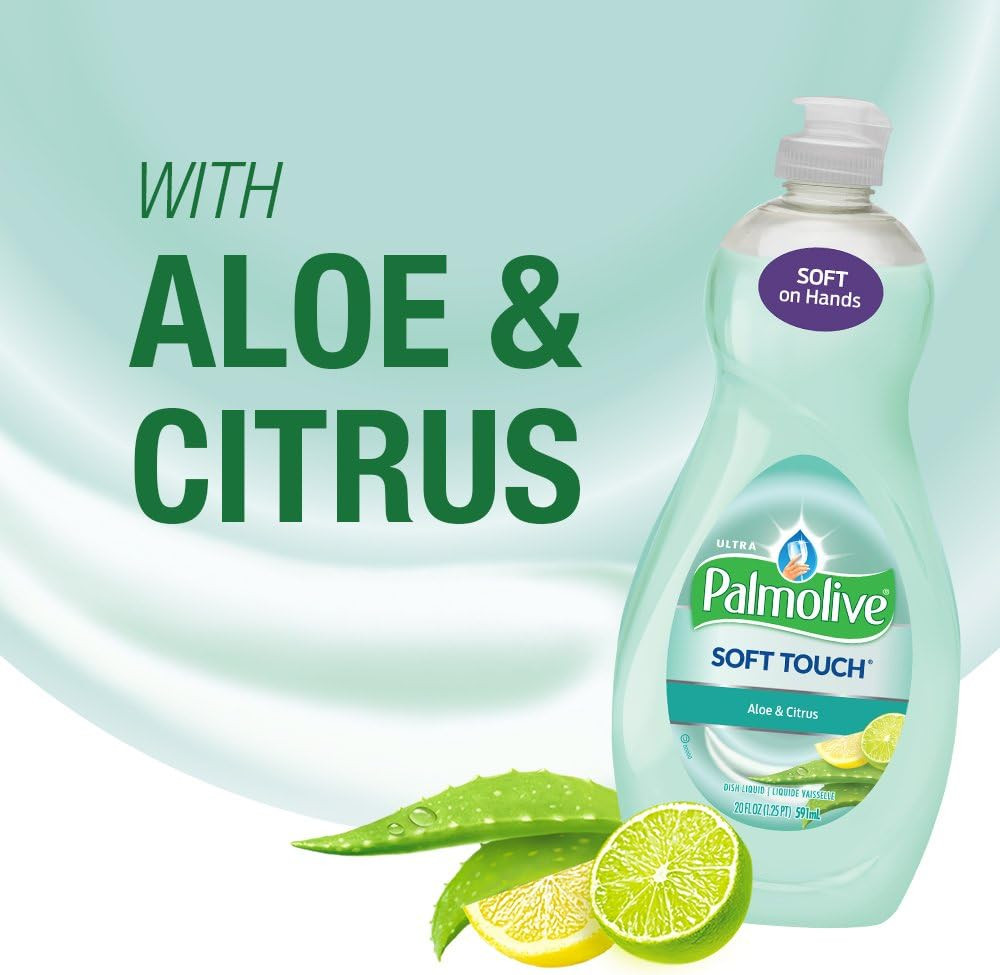 Ultra Soft Touch Dish Soap, Aloe and Citrus – 20 Fluid Ounce (9 Pack) (Packaging
