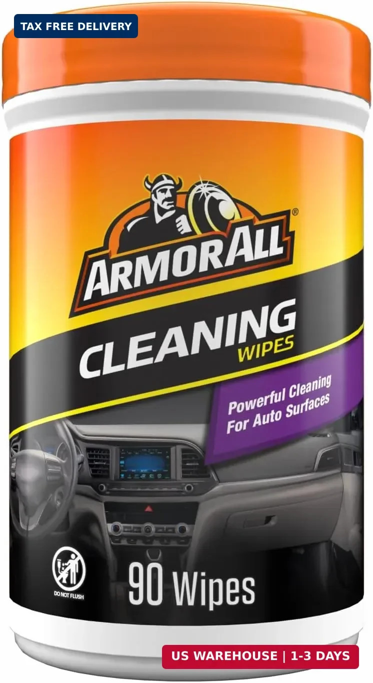 Armor All Car Cleaning Wipes, 90 Count Canister, Car Wipes | Lint-free car dashb