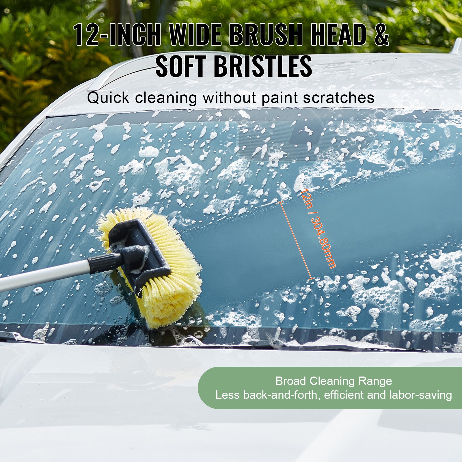 Extendable Car Wash Brush 66.7In Super Soft Bristle Telescoping Handle SUV RV