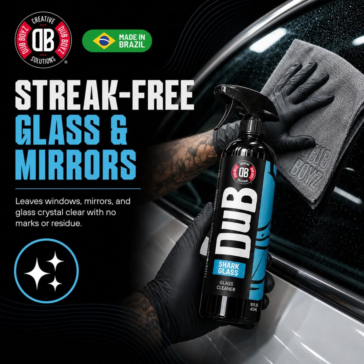 Glass Cleaner Spray for Cars – 16oz Streak-Auto & Home Window Cleaner, Ammoni…