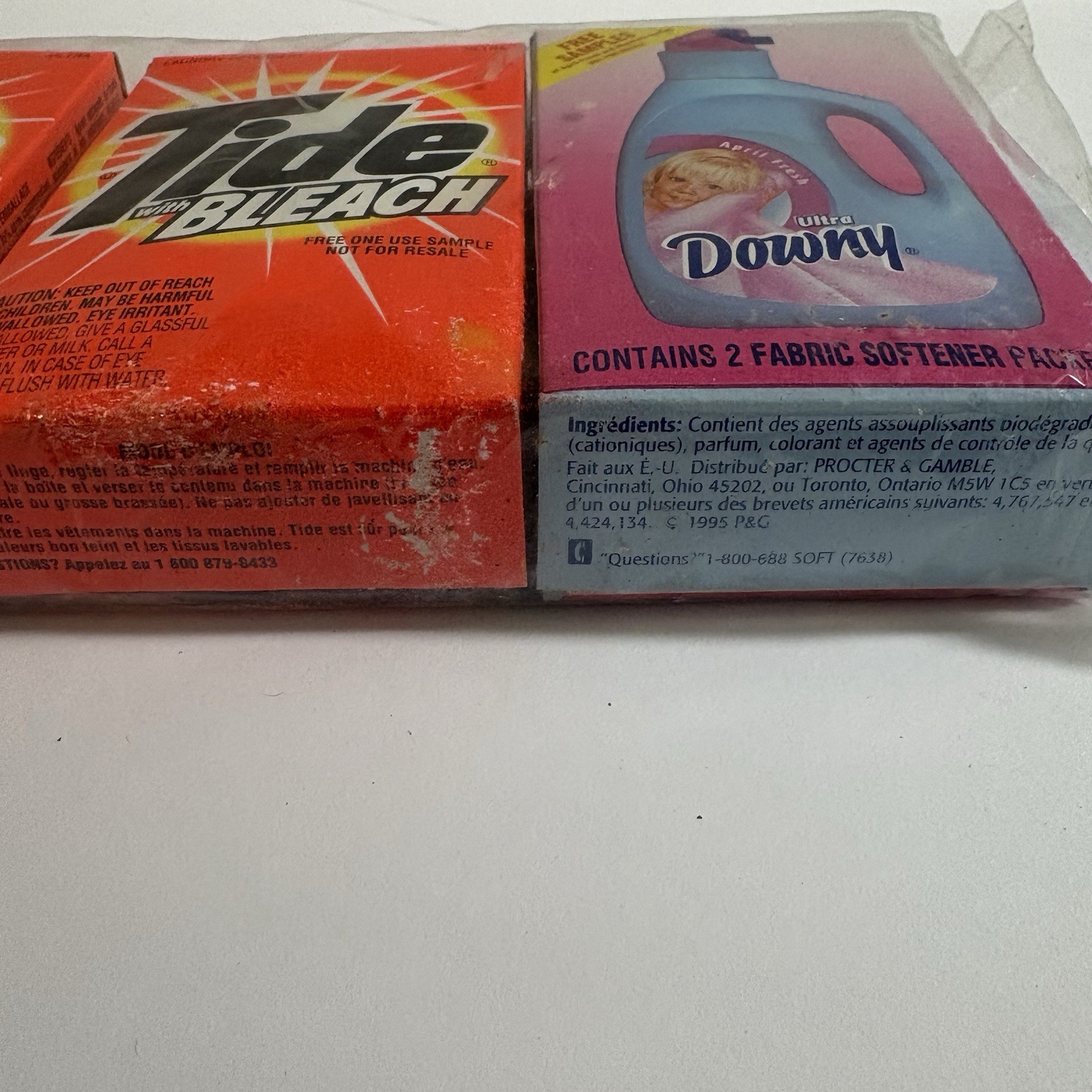 1995 TIDE w/ Bleach Laundry Detergent + DOWNY ULTRA Fabric Softener SAMPLE PACK!