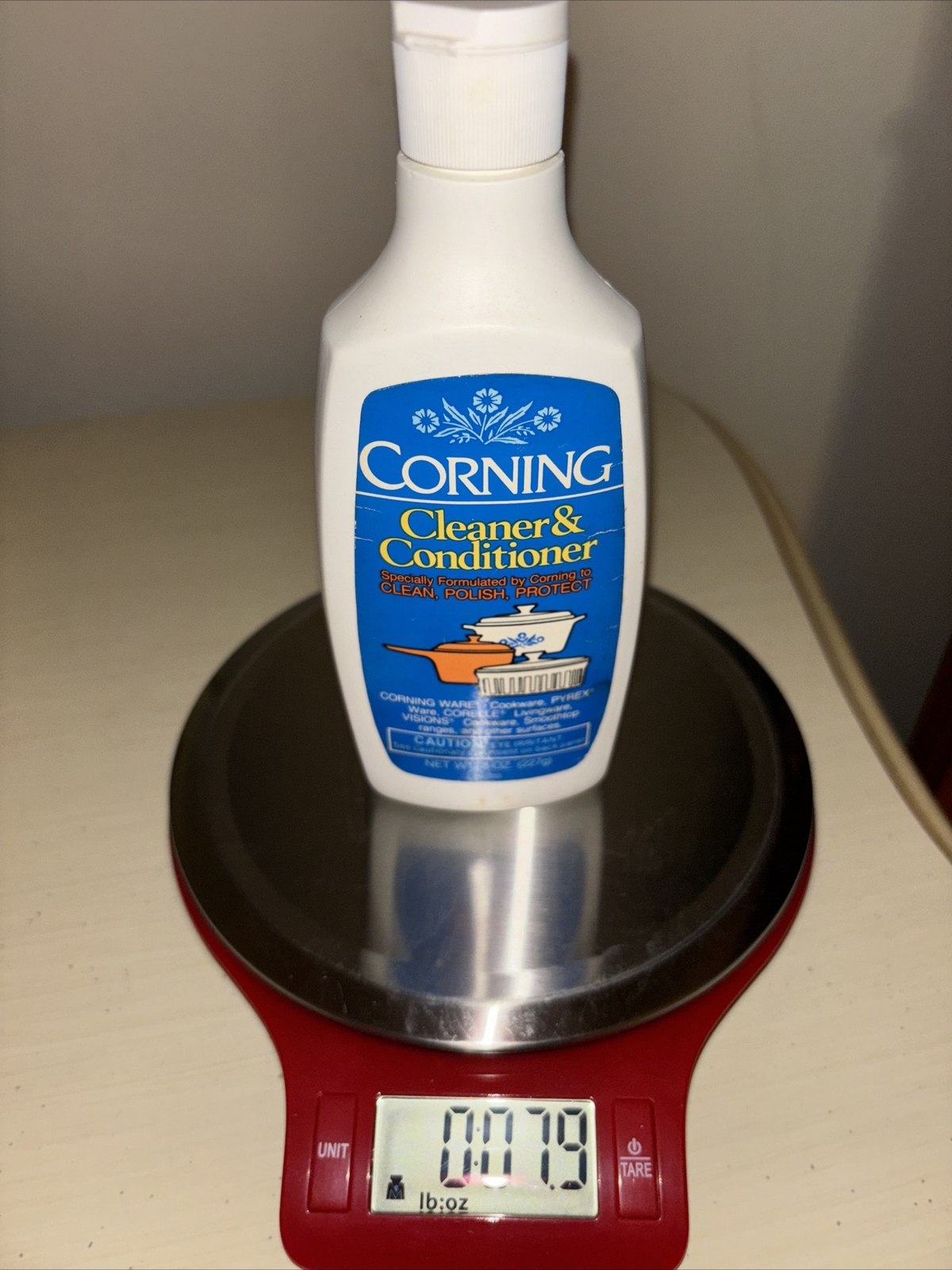 Corningware Cleaner & Conditioner 8oz, 3/4 Full, Blue Polish Corelle Pyrex