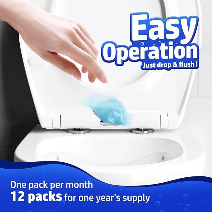 Septic Tank Treatment 12 Pcs for 1-Year Supply Dissolvable Septic Tank Treatmen