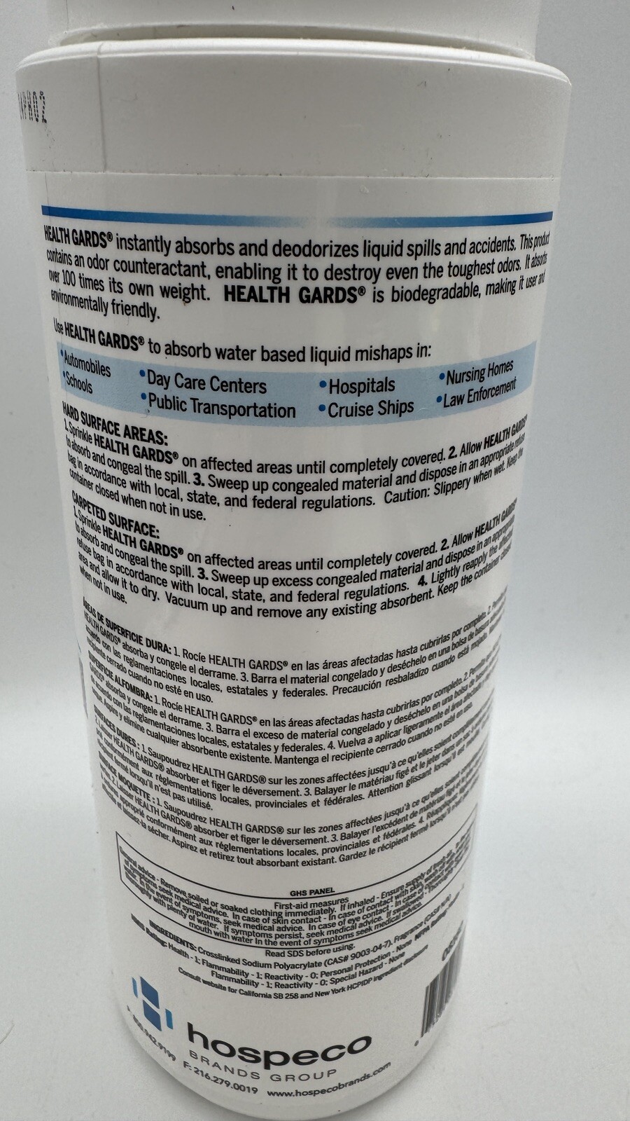 Health Gards Absorbent Deodorizing Liquid Spill, 16 oz