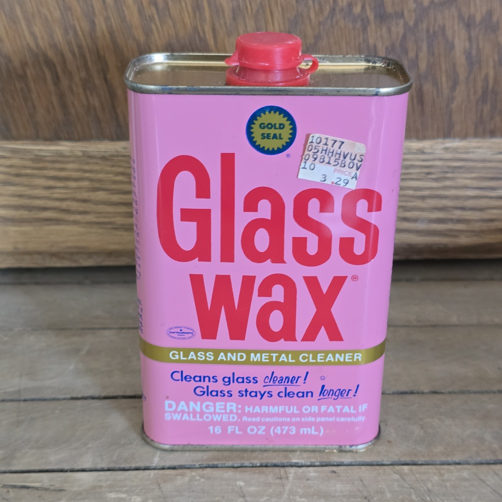 Vintage Gold Seal Glass Wax Metal Can One Pint Tin 85% Full Metal Cleaner