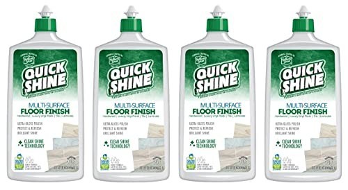 Quick Shine Floor Finish – 27 fl oz (Pack of 4) – High Gloss, Easy Application