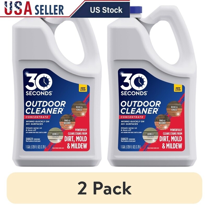 Outdoor Cleaner 2 Pack Concentrate Algae Mold Mildew Stain Remover 1 Gallon New