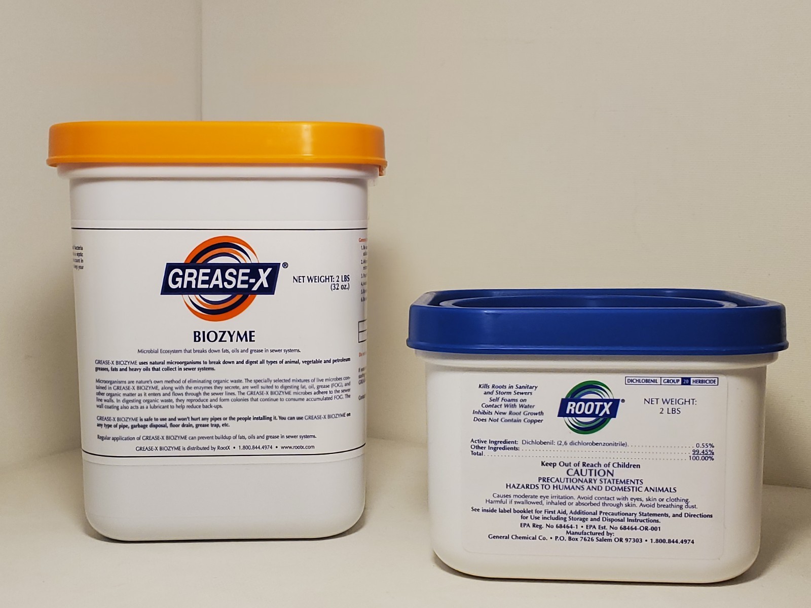 RootX and GREASE-X BIOZYME jars PLUMBER PACK save money 2 Items