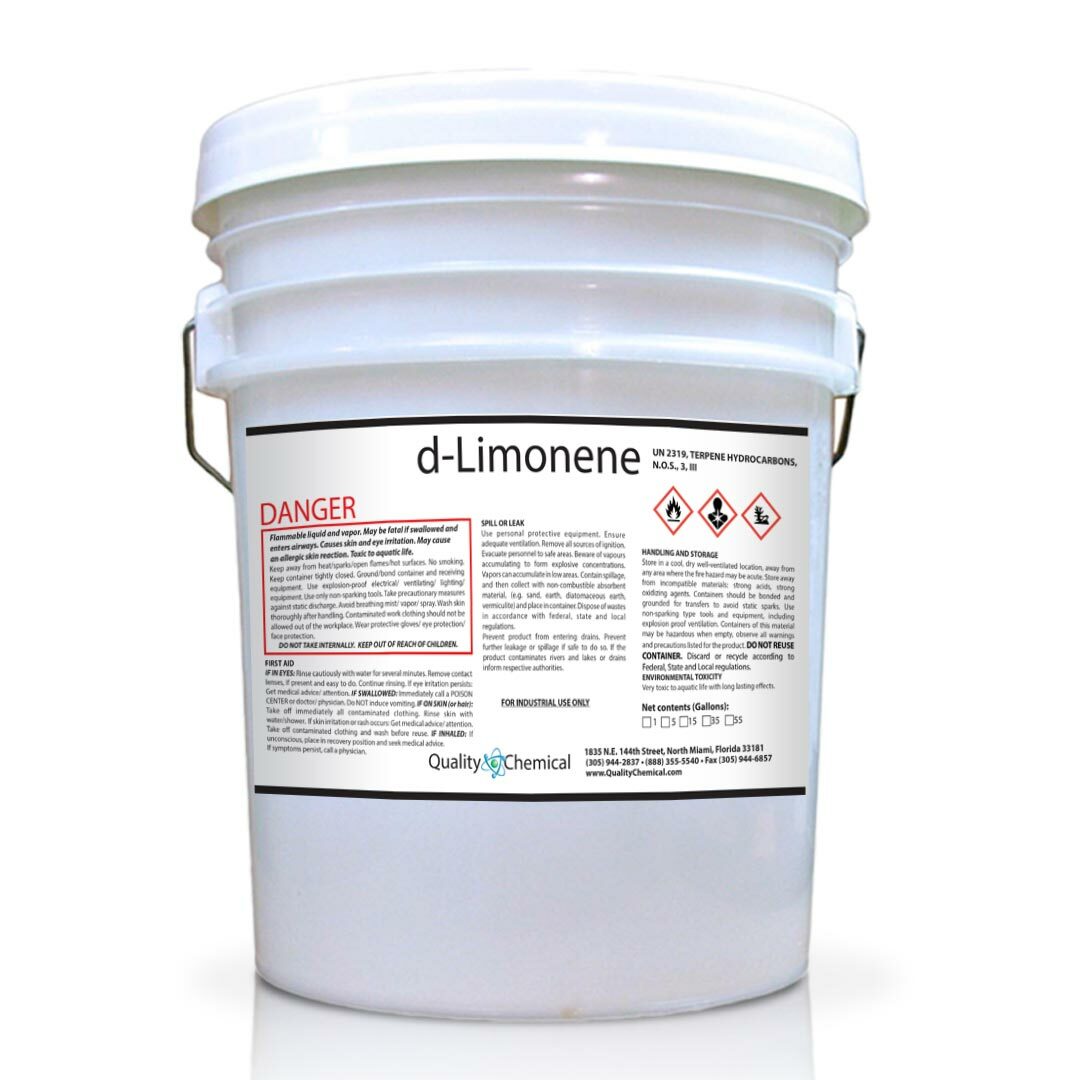 D-Limonene / Biodegradable / Citrus Solvent / 5 Gallon Pail