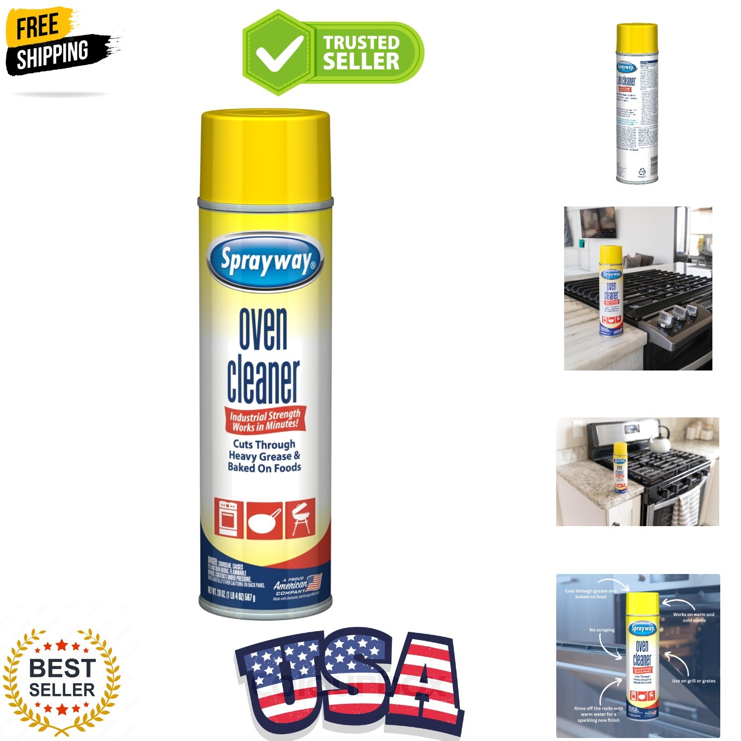 Heavy-Duty Oven & Grill Cleaner, Removes Oil & Grease, 20 Oz, 1.25 Pound Pack…