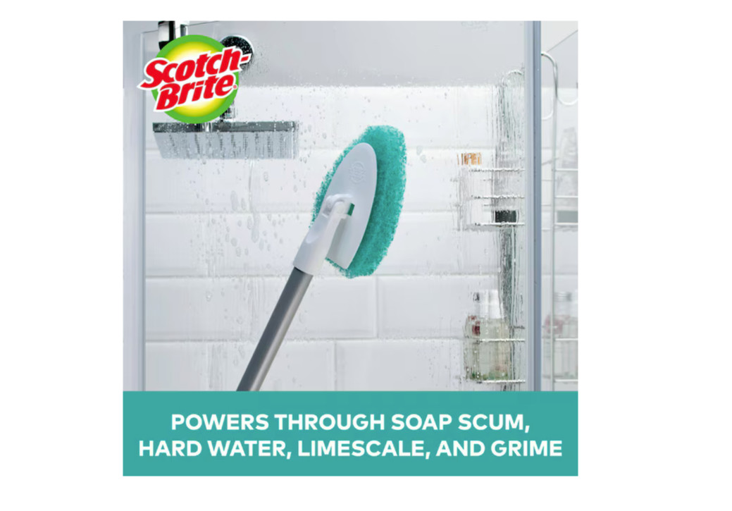 Scotch-Brite Shower Scrubber Poly Fiber Stiff Tile Grout Brush Tub Bathroom New