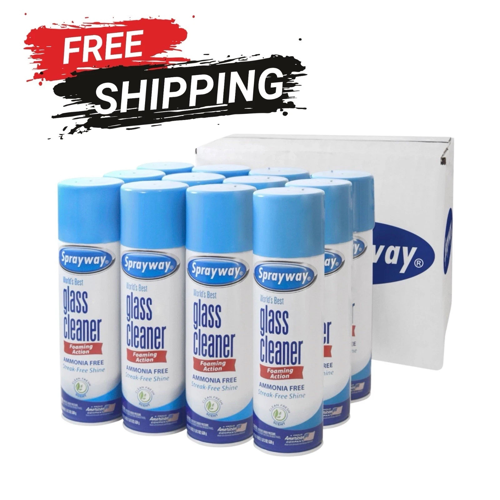 12 Pack Sprayway Glass Cleaner, 19oz FREE SHIPPING