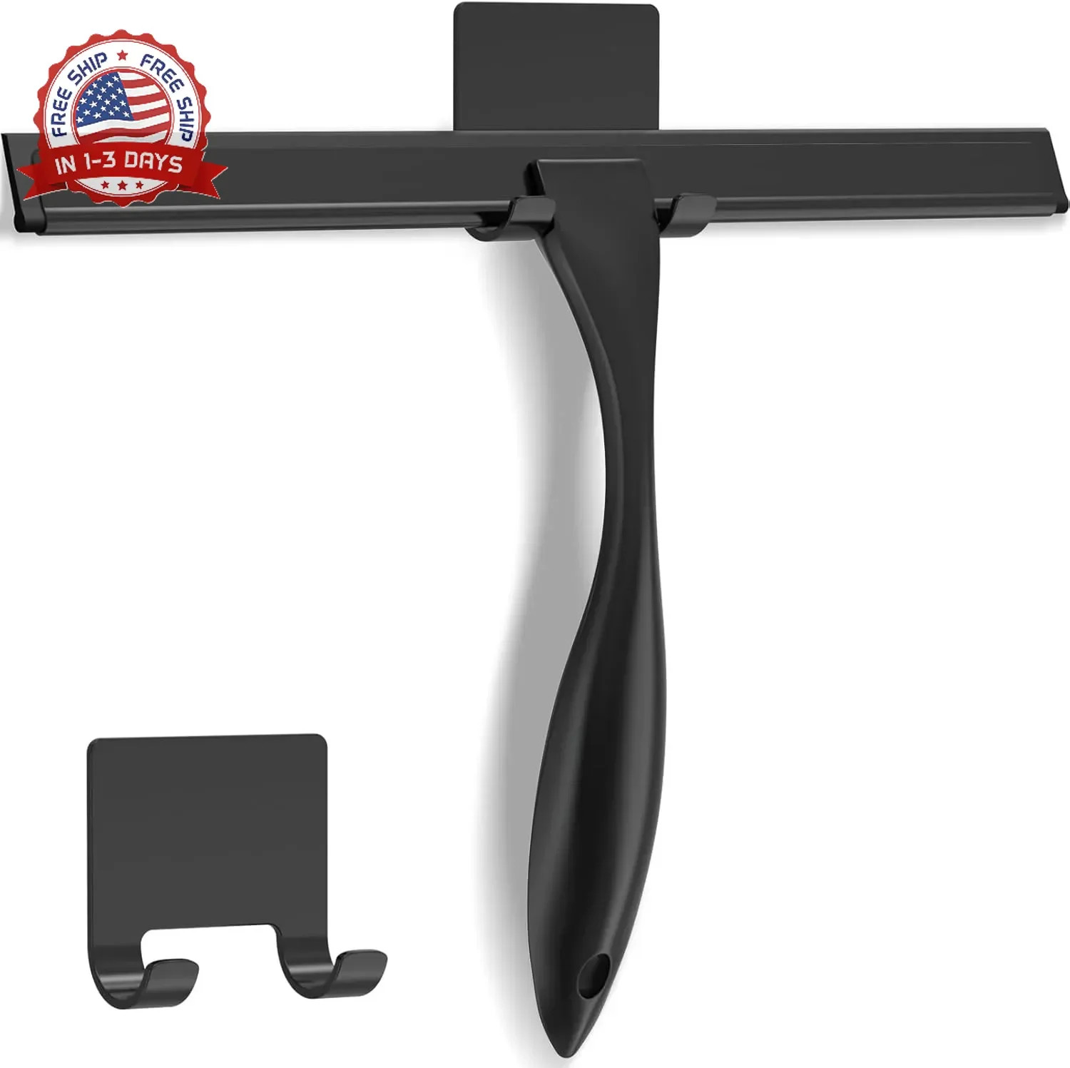 All-Purpose Stainless Steel Shower Squeegee for Shower Glass Door with Adhesive