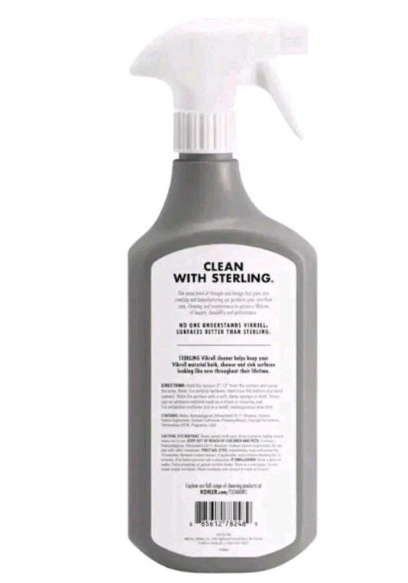 2 Pack Kohler Sterling Vikrell Cleaner EC23733-NA 28oz Tub & Shower Surface C