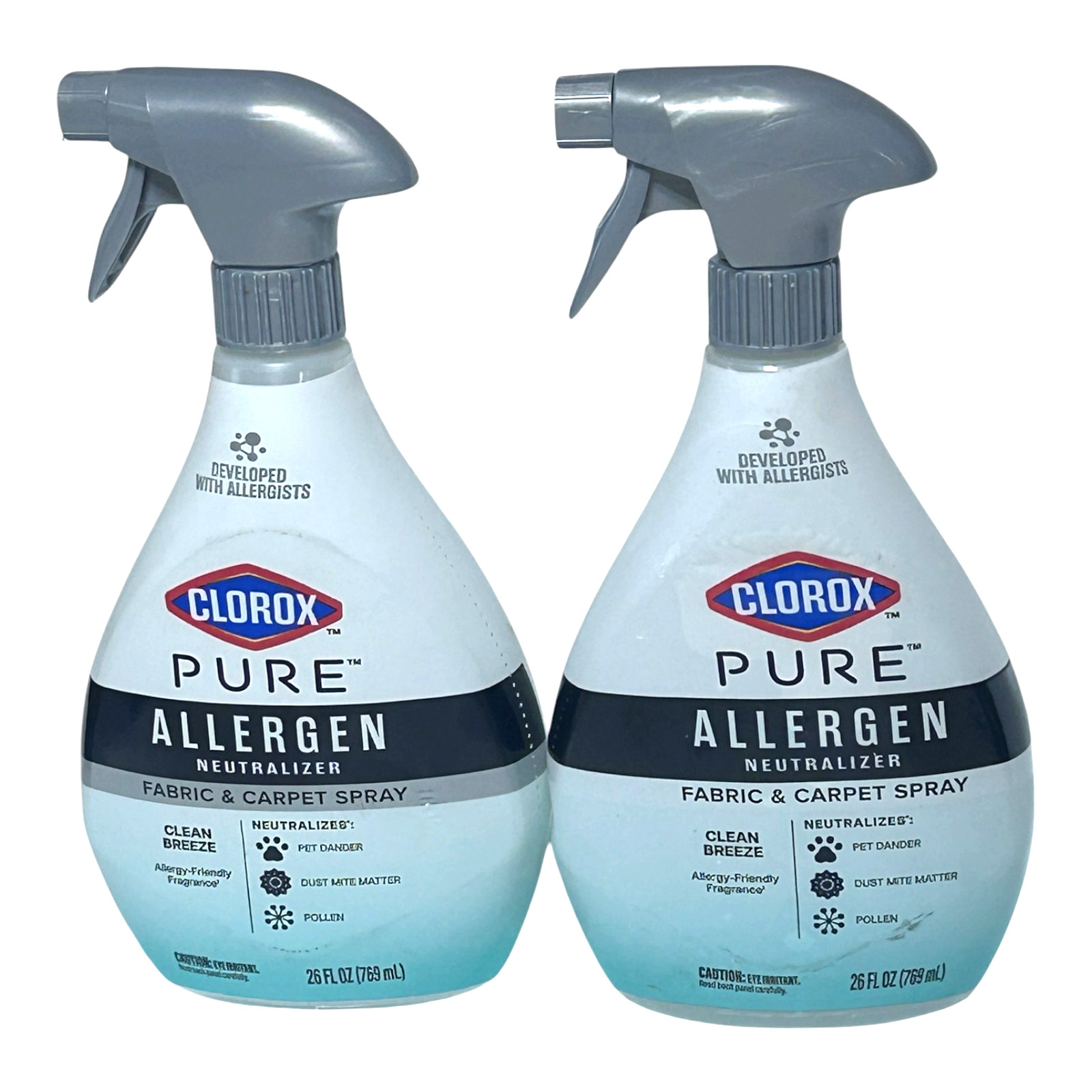 (2) PURE Allergen Neutralizer Fabric and Carpet Spray, Clean Breeze, 26 fl oz