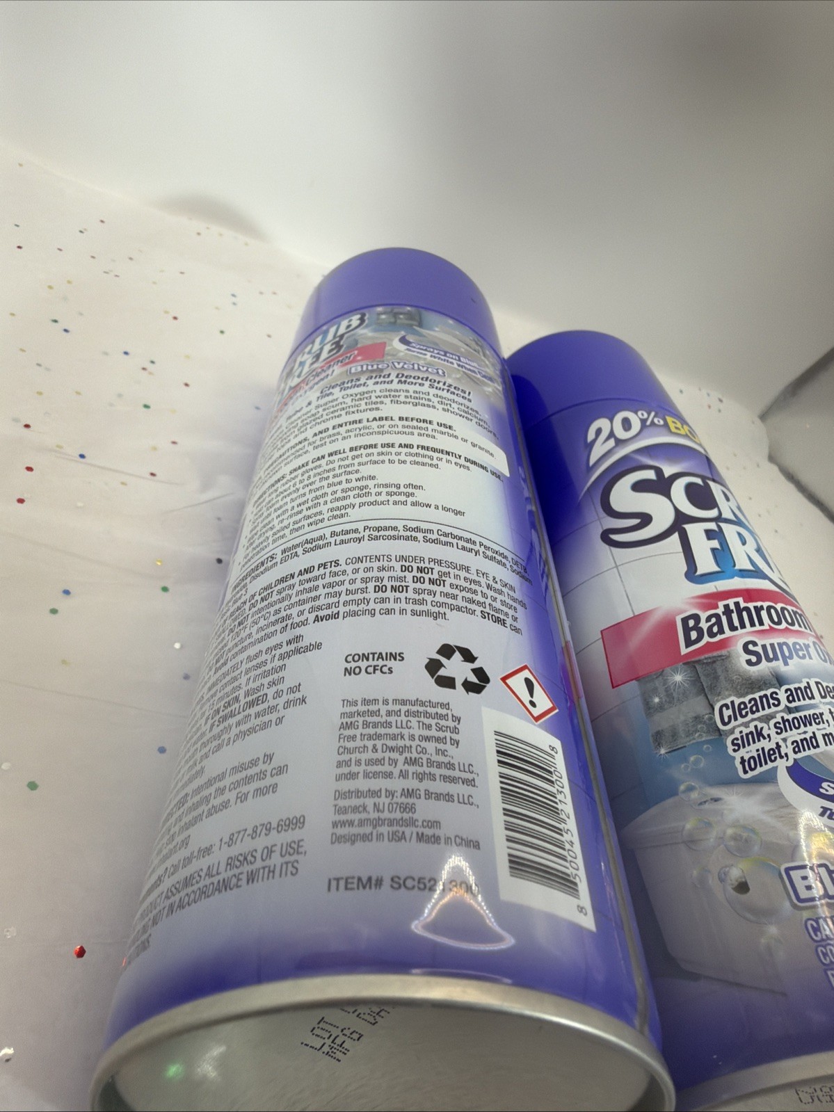 Scrub Free BATHROOM CLEANER Super Oxygen Cleans Deodorizes TURNS BLUE 12oz 2 Pk