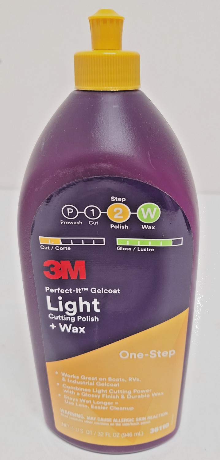 3M Perfect-It Gelcoat Light Cutting Polish + Wax: 1 quart One Step