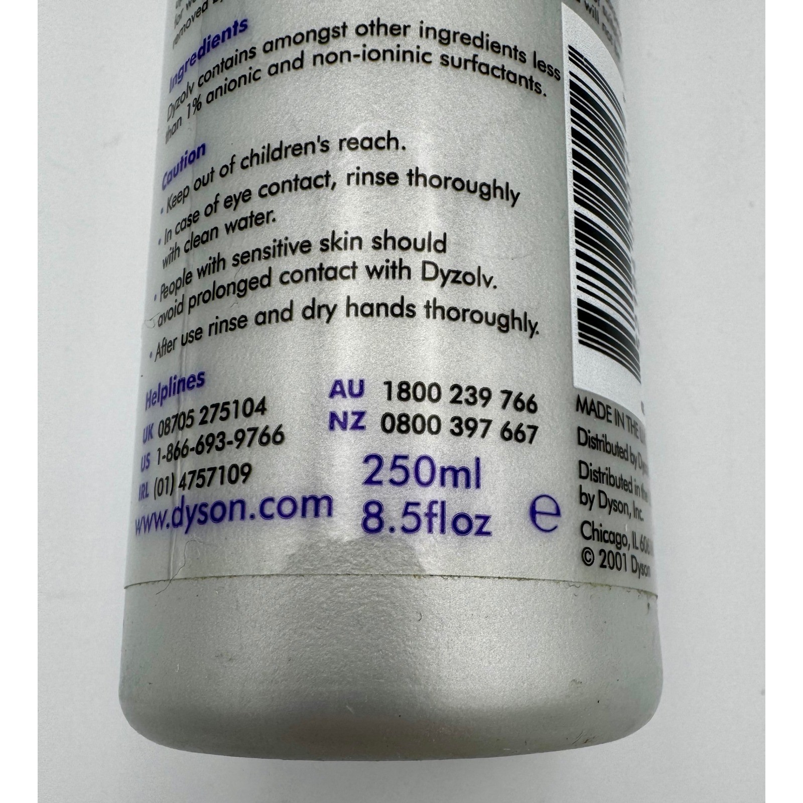 New Dyson Dyzolv Carpet Spot Cleaner Spray 8.5 oz 4 Active Agents Discontinued