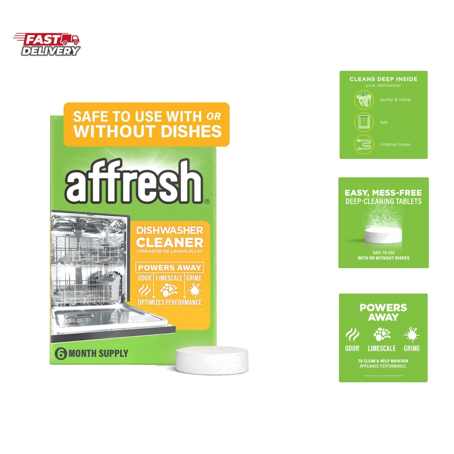 Dishwasher Cleaner, Helps Power Away Odor Causing Bacteria, Limescale, Minera…