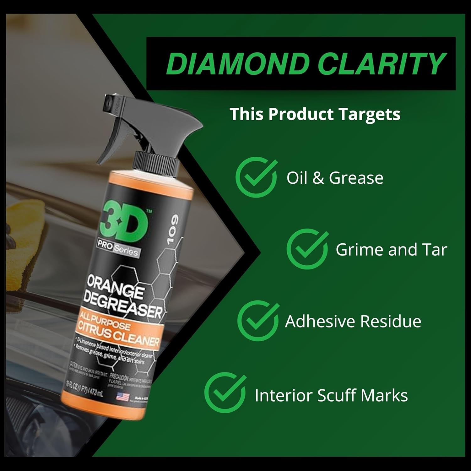 16 Fl Oz Citrus Degreaser – Spotless Car Cleaning for Interior & Exterior Use