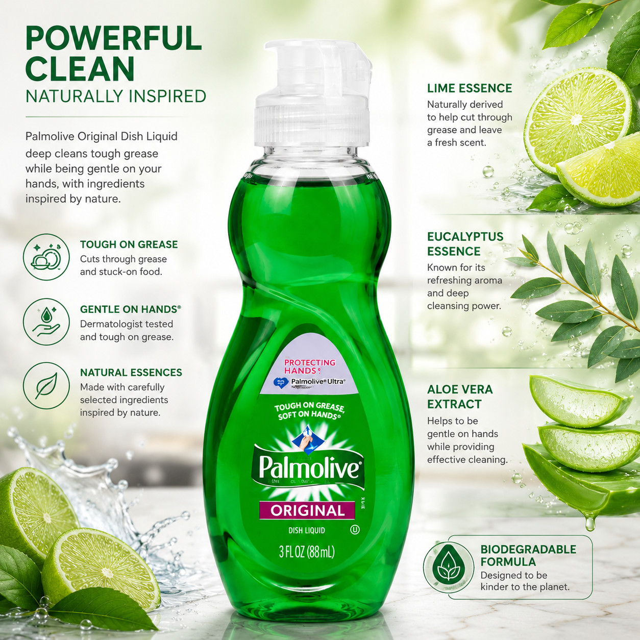 Palmolive Original Dish Liquid 3FL OZ (88mL) – (3 Pack)