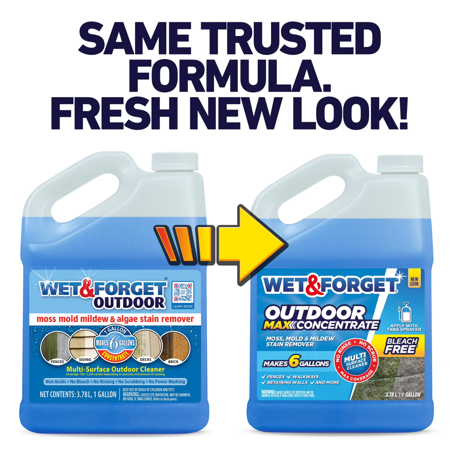 2 Pack Wet & Forget Outdoor Cleaner Concentrate 1 Gallon Moss Mold Mildew