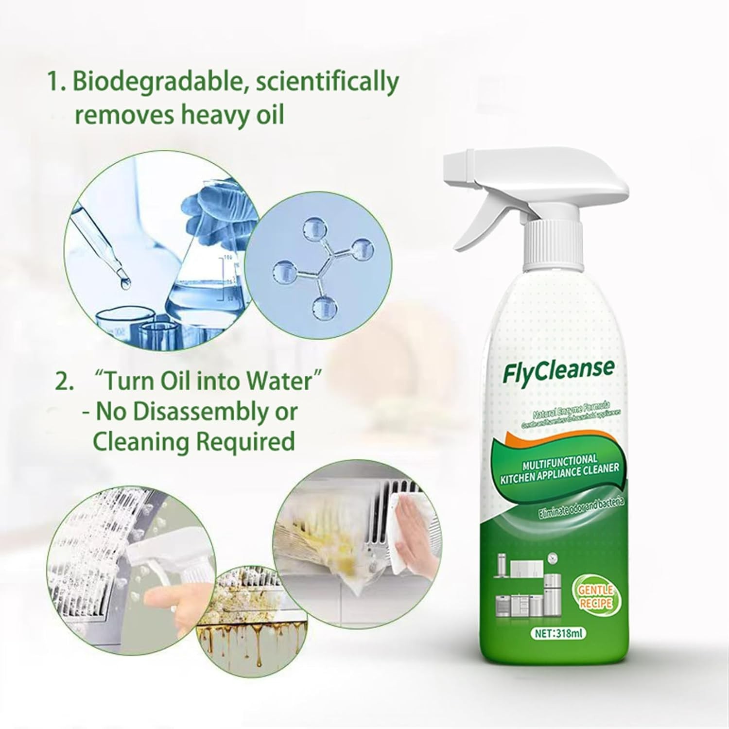 **Heavy Duty Oil Stain Remover Kitchen Grease Cleaner Cooktop Range Hood