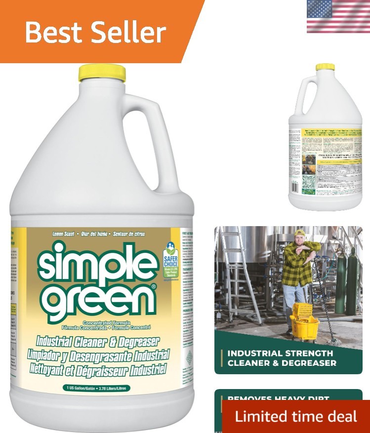 Biodegradable Industrial Cleaner & Degreaser – Lemon Scented, All-Purpose 128 Oz