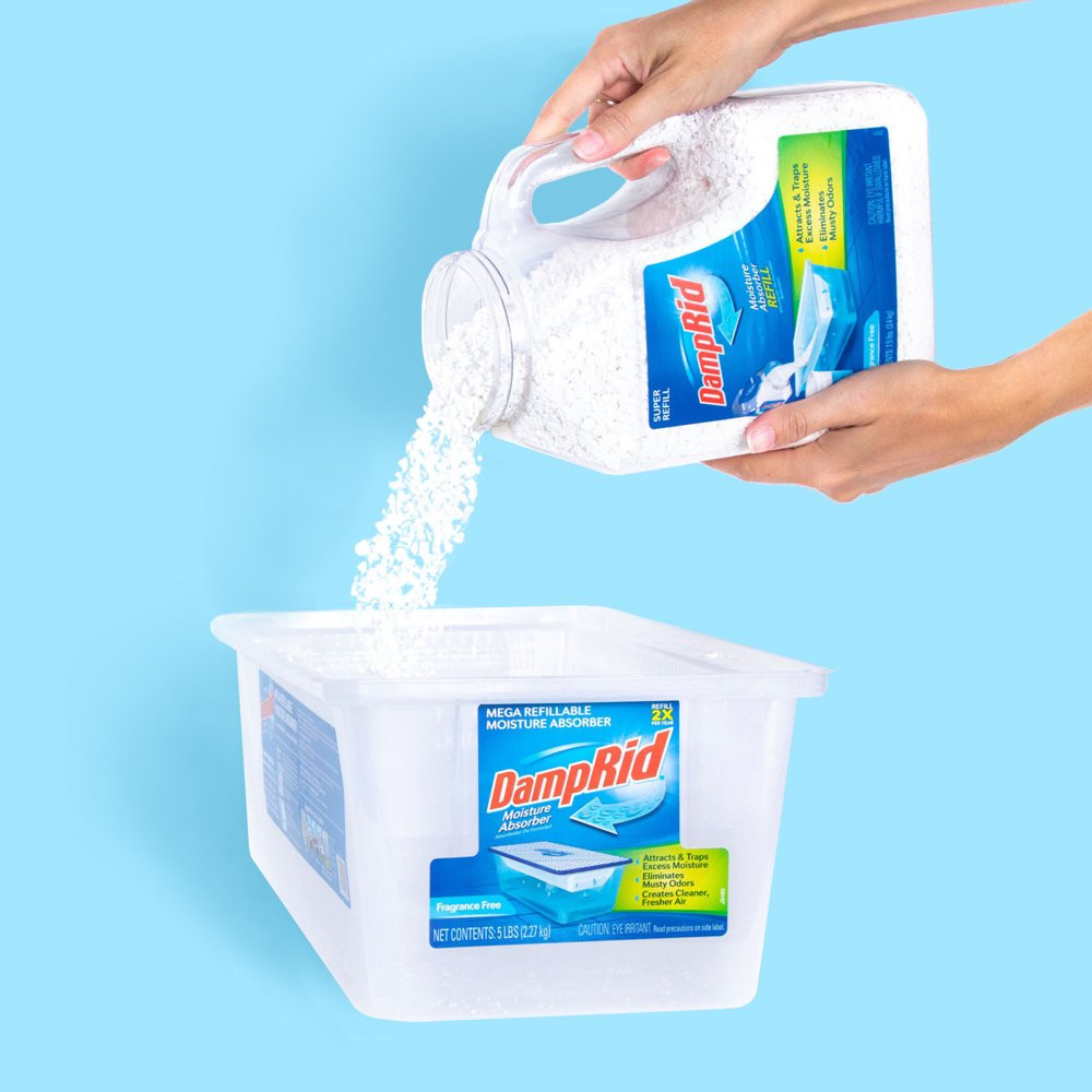 Mega Moisture Absorber Refill Fragrance Free Eliminates Odors DampRid 7.5 Lb
