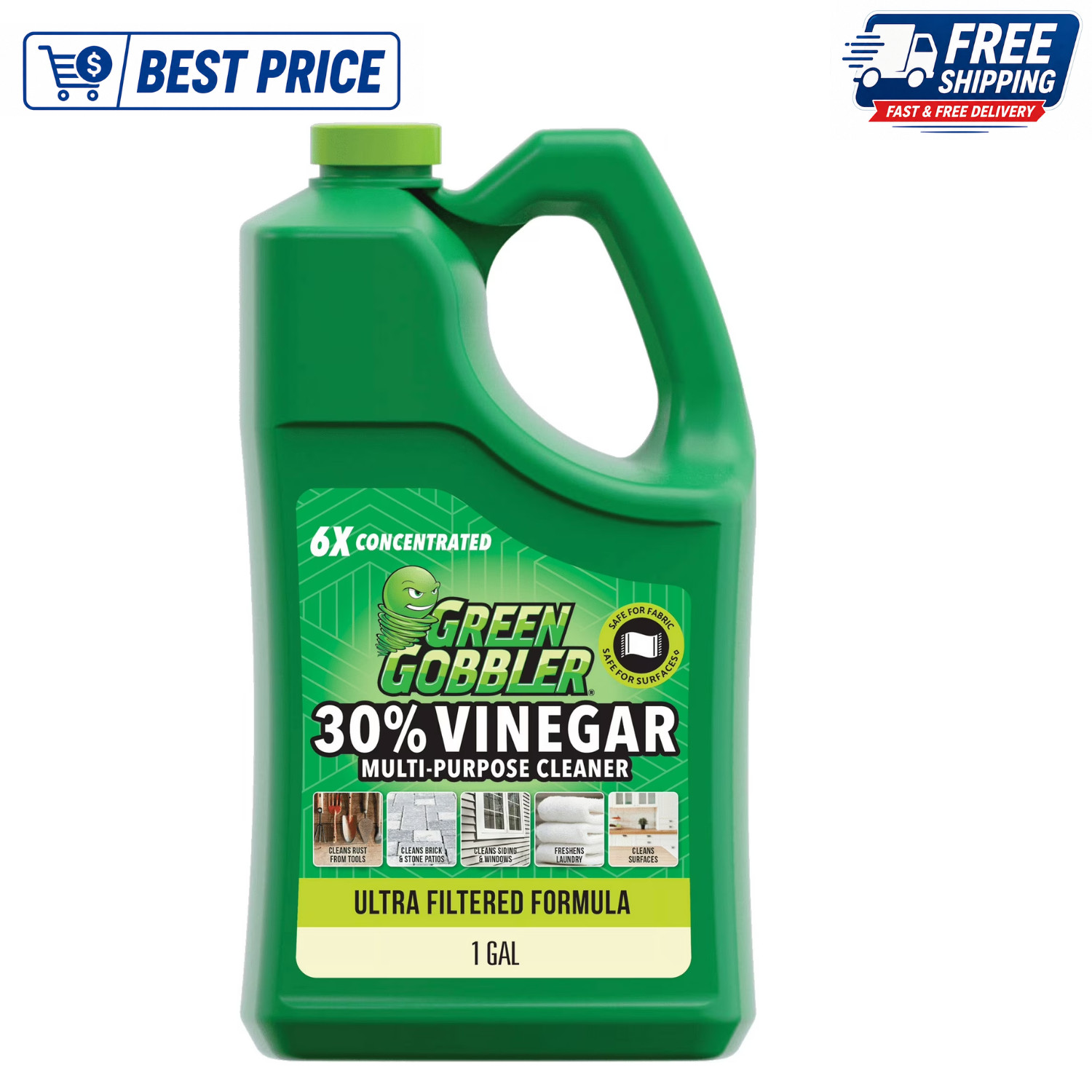 Green Gobbler 30% Vinegar Multi-Purpose Cleaner 1 Gallon Household Outdoor Use