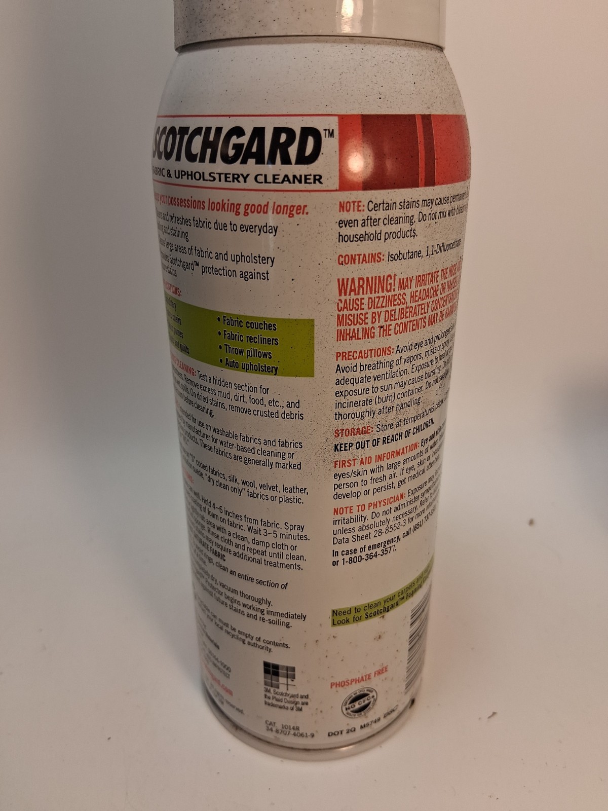 3M Fabric Upholstery Cleaner Protector Scotch Gard 14oz Can 2011 USA