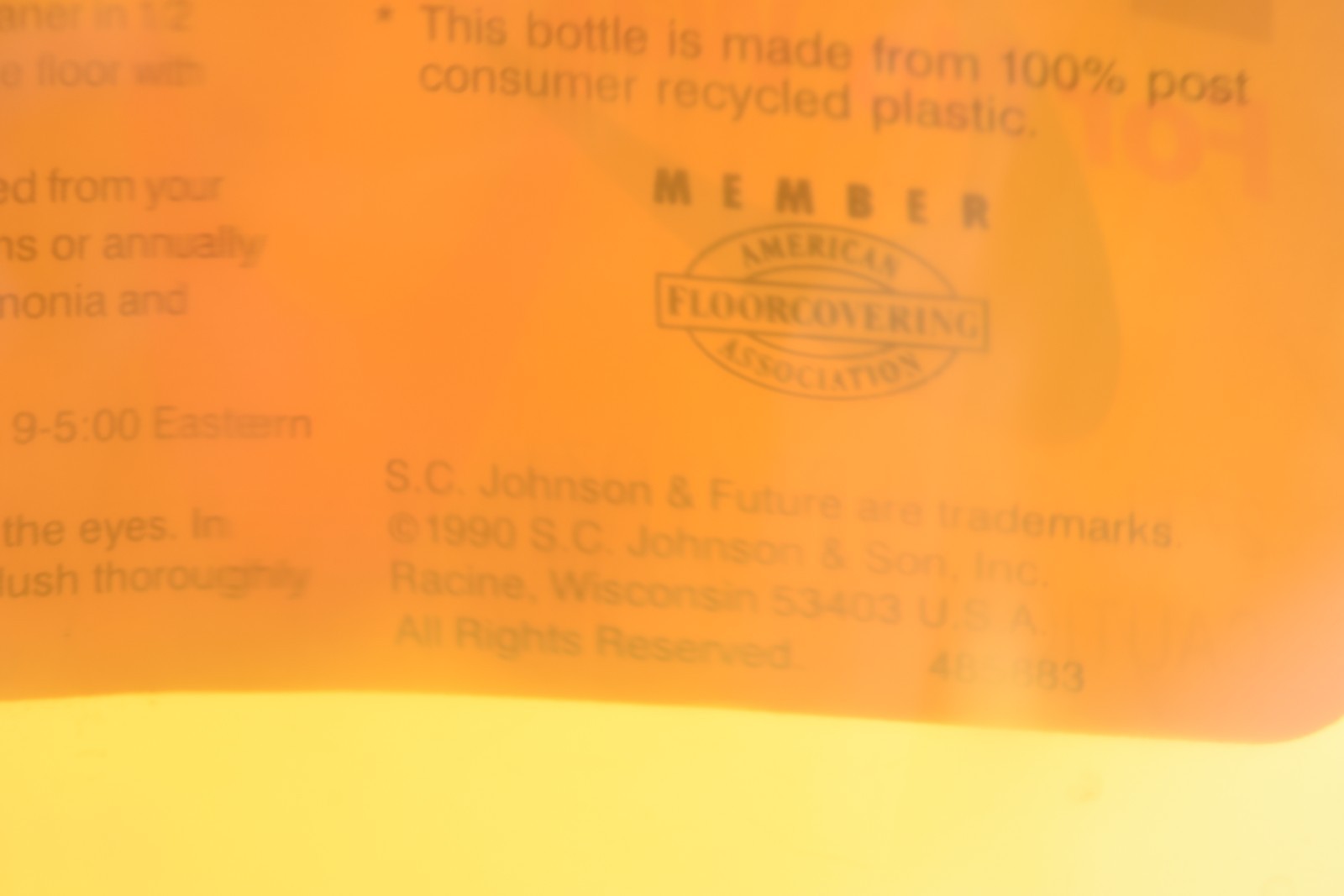 SC Johnson 1990 Future Acrylic No Wax Floor Finish Polish Wax 27 fl oz Full