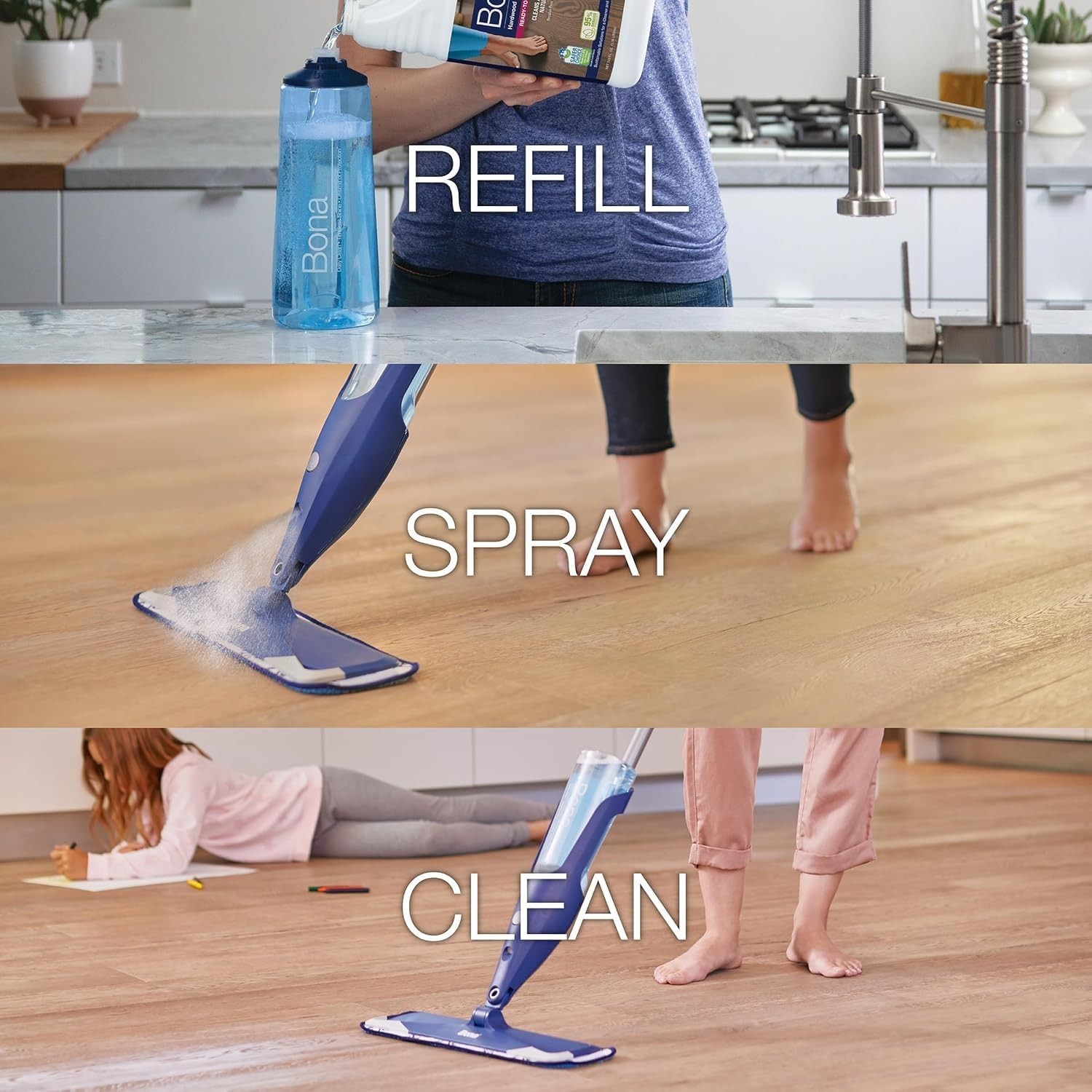 Bona Hardwood Floor Cleaner Refill 1 28Fl Oz Unscented Refill for Bona Spra