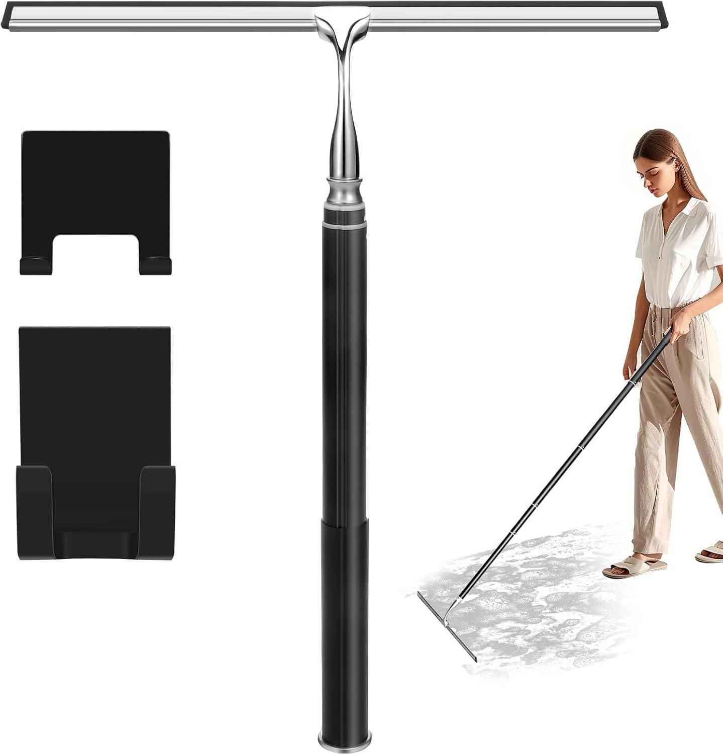 Shower Squeegee with Long Handle,Window Squeegee with Extension Pole Squeegee fo