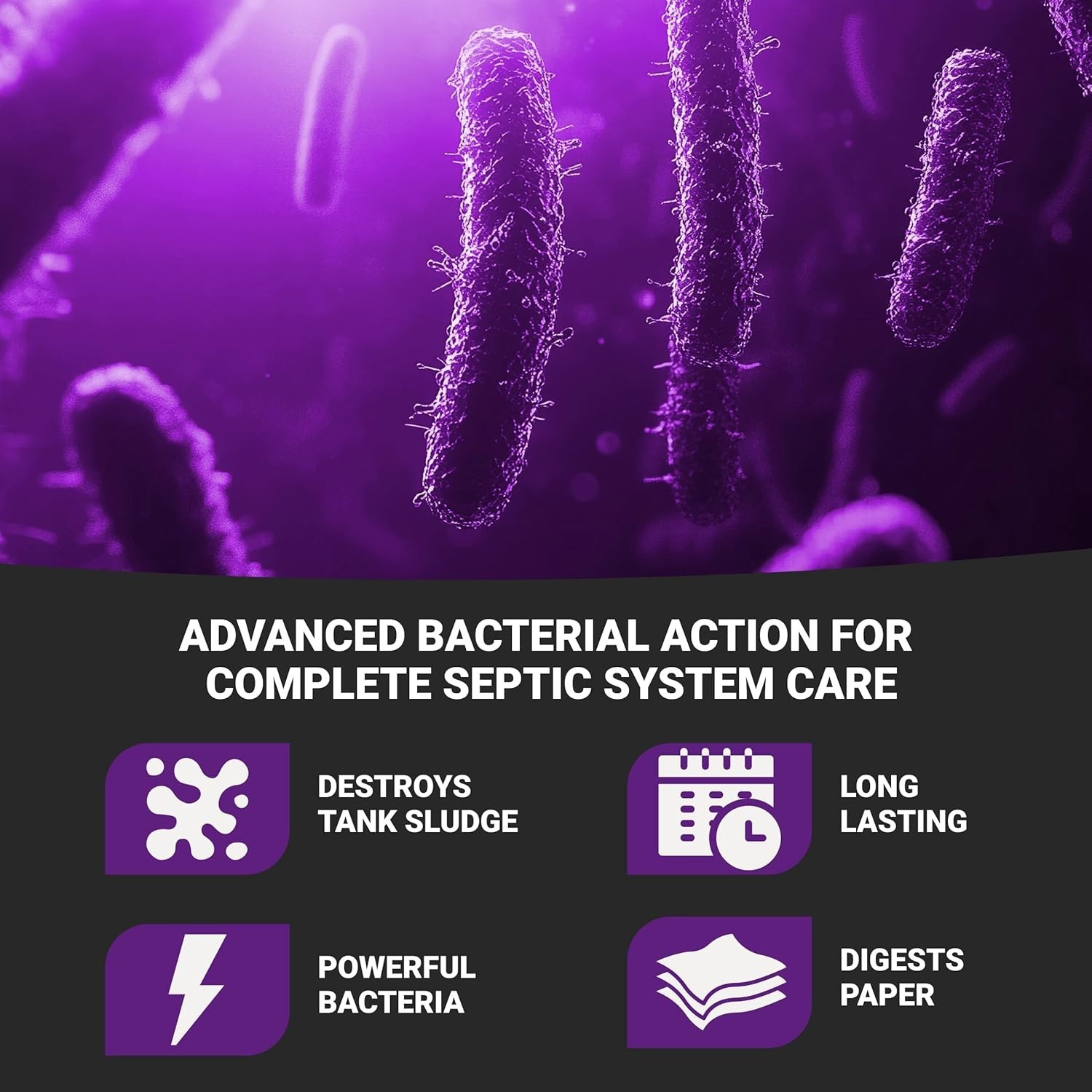 Safe 32 Fl Oz Septic Tank Treatment with Bacteria Enzymes – Works for 1