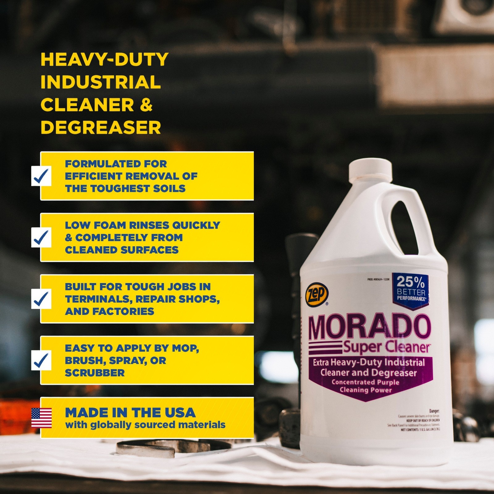 Zep Morado Purple Concentrated Super Cleaner – 1 Gallon (Pack of 4) 85624 –