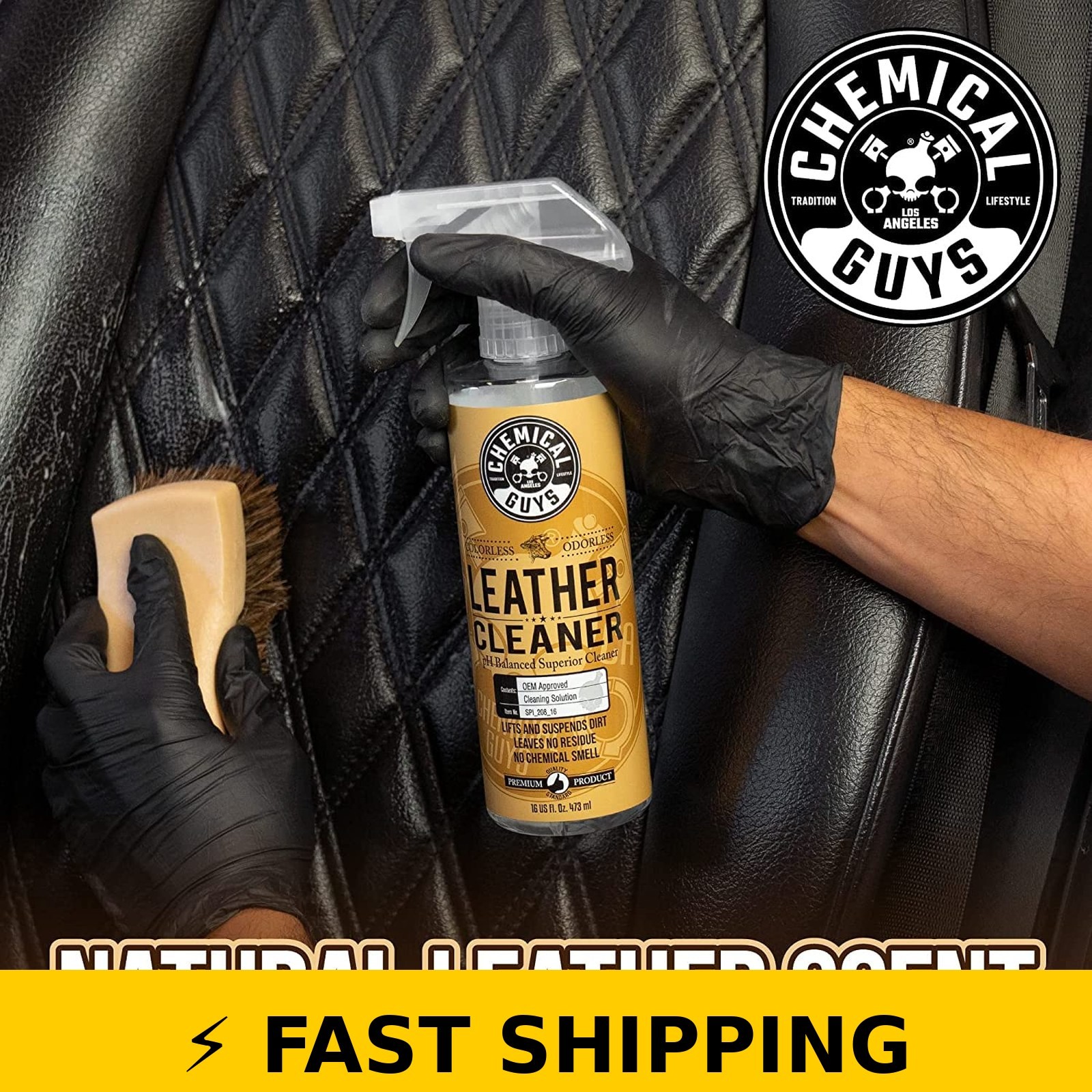 Chemical Guys Leather Cleaner & Conditioner Bundle with Brush