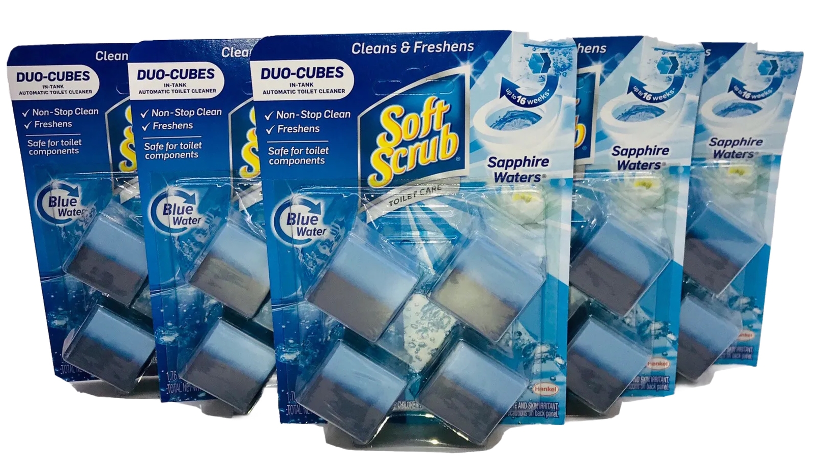 5 Soft Scrub Duo-Cubes Sapphire Waters In-Tank Automatic Toilet Cleaner 4 Count