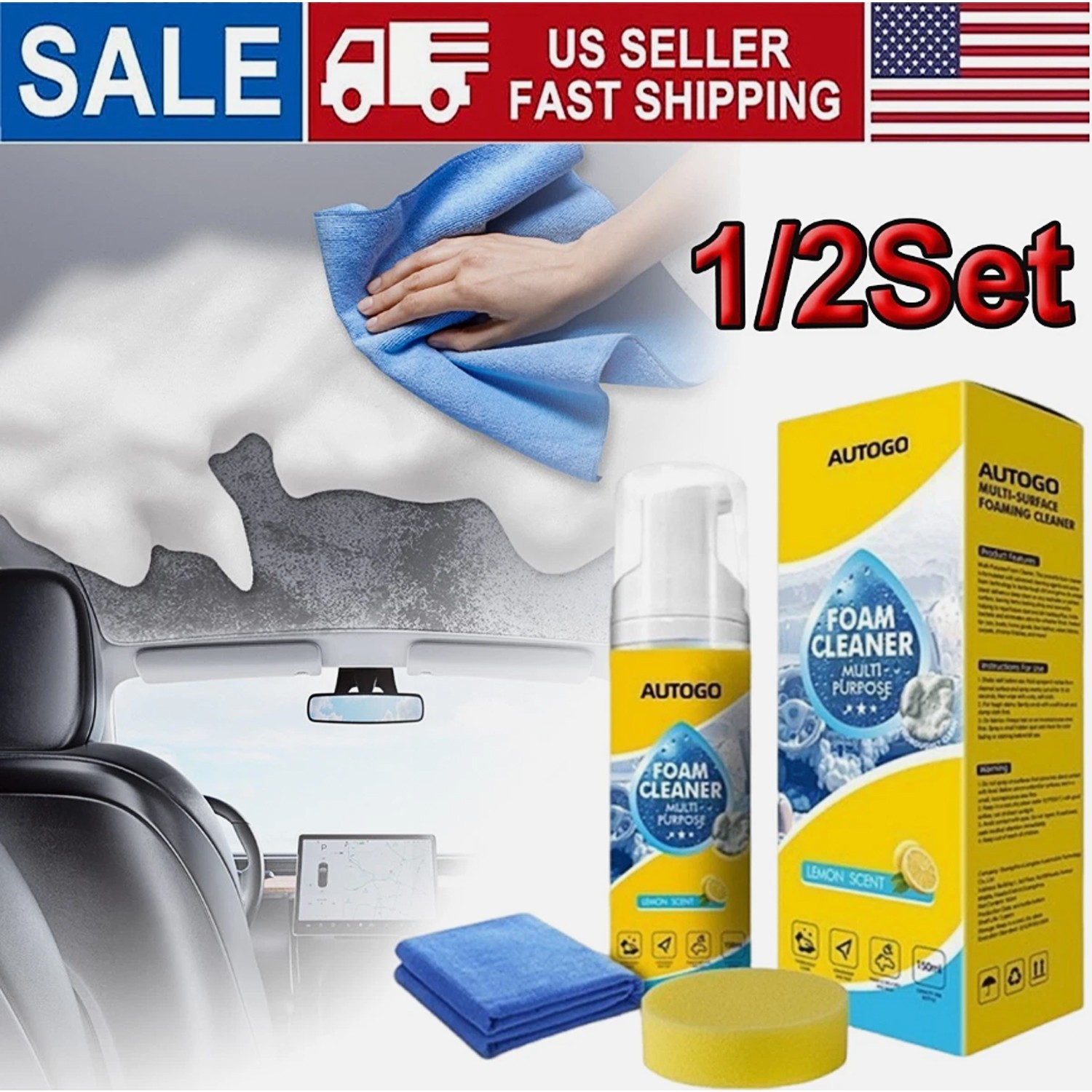 4-in-1 Multi-Enzyme Foam Cleaner, Deep Cleaning Spray for Car Kitchen Bathroom