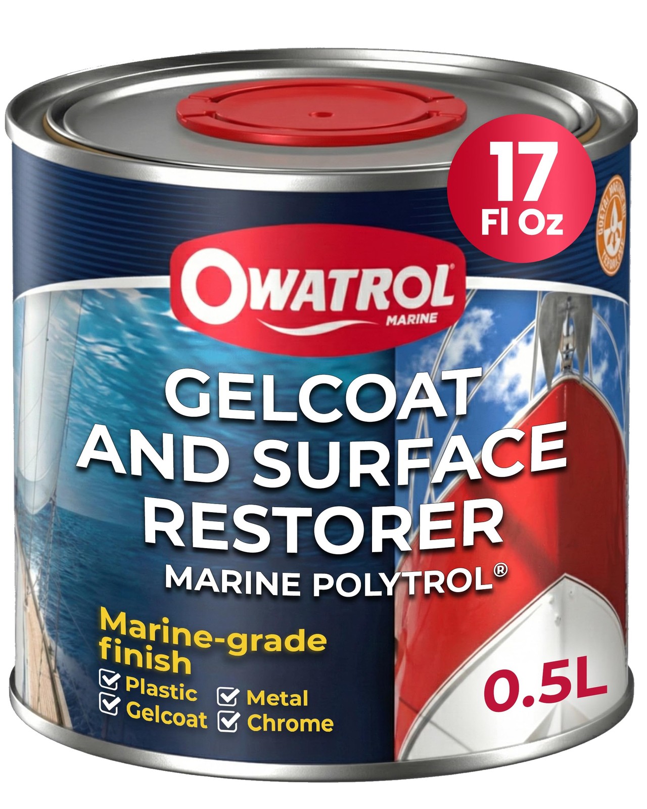 Marine Polytrol 17 Oz – Boat Gelcoat Restorer, Protective Color Restorer for Mar